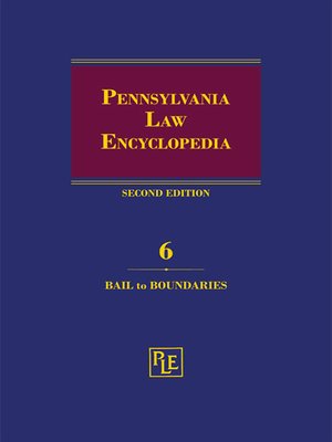 cover image of Pennsylvania Law Encyclopedia
